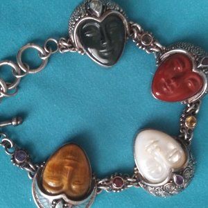 Sajen Offerings Multi stone goddess face bracelet